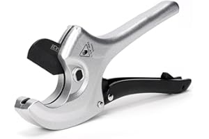 iCrimp PVC Pipe Cutter Cuts up to 1-1/4"(42mm), Heavy-Duty Aluminum Ratchet Pipe Cutter Tool, One-Hand Operation Tube Cutter,