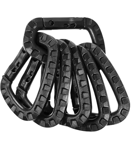 Lot De 10 Mousquetons Tactiques En Plastique Forme D – Ultra Légers Et Robuste Pour Camping, Randonnée, Pêche Et Sac à Dos
