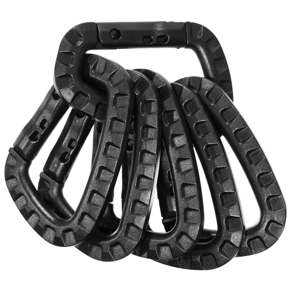 Tactical Carabiner Keychain 6 Pack - Durable Plastic Carabiners - Lightweight Spring Snap Gear - Utility Hooks for Backpacks, Buckles, Hanging Gear, and Outdoor Recreation