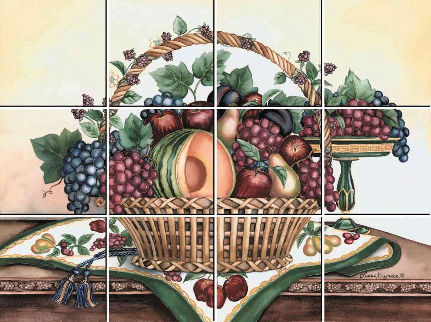IdeaStix Fruit Basket 12-Piece Mural Peel and Stick Décor