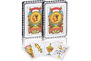 CDBXRA 2 Decks Spanish Playing Cards Cartas Españolas, Baraja Española, Briscas Cards Puerto Rico, Mexican Plastico Spanish Cards (with Playing Card Boxes)