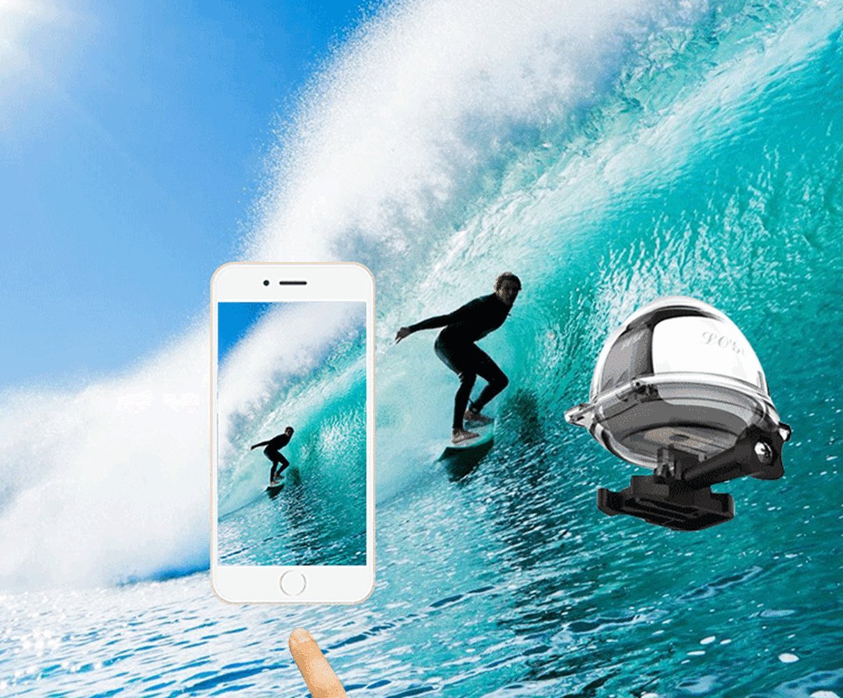 SEREE 3K 30FPS 360 Degree VR Panoramic Driving Sports Action Camera Sony Sensor Ultra HD Waterproof Underwater 3D Wifi UHD (Black, S1-BK)