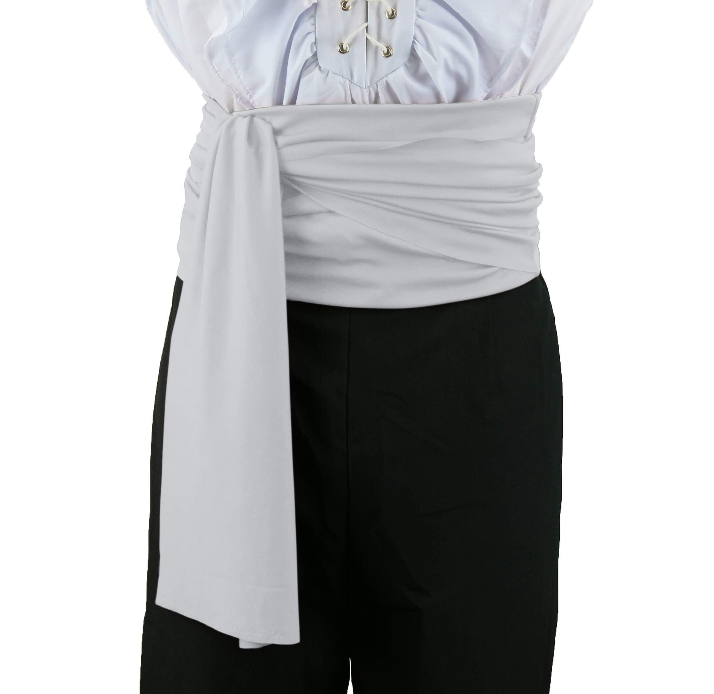 Flyingstart Pirate sash Zorro Dracula Fancy Dress Accessorie Buccaneer LARP Costume - White