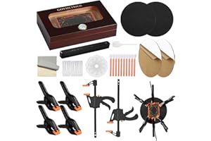 GOVIICTRICH Card Flattening Kit, Trading Card Care Tool Kit for Flattening & Cleaning, Includes 1 Humidor Box, 2 Clamps, 4 Clips, 2 Acrylic Discs, 2 Foam Pads and More for Fix Bent Cards & Flatten Edges