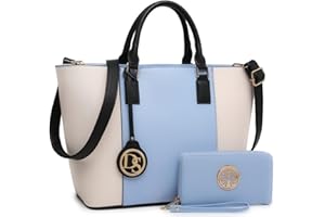 DASEIN Large Tote Bags Vegan Leather Purses and Handbags for Women Top Handle Ladies Shoulder Bags Satchel Hobo 2pcs Set