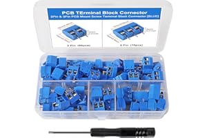 70PCS 5MM 2-Pin & 3-Pin Pitch PCB Mount Screw Terminal Block Connector for Arduino and Home Electronics Projects Blue