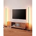 DEWENWILS LED Corner Floor Lamp, Set of 2 Modern Dimmable Mood Floor Light, 57.5" Minimalist Standing Tall Lamp for Living Room, Bedroom, Office, 3000K Warm White Light (Black)