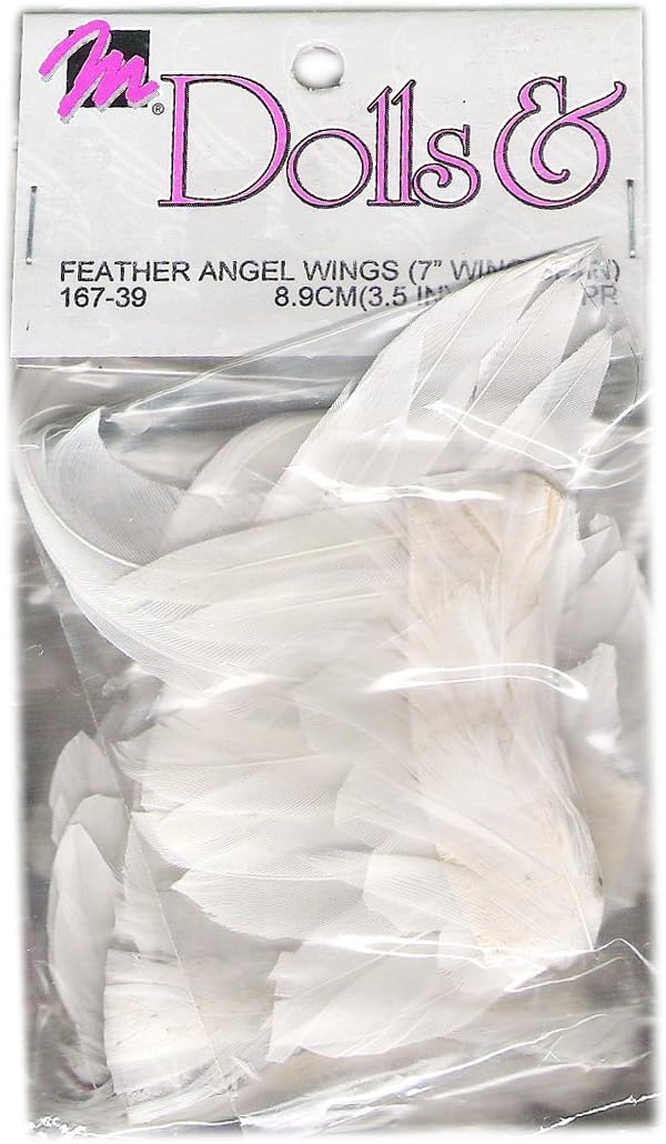 Mangelsen Craft Pack Feather Angel Wings 7 Wing Span, 3 1/2 Wings Pack of Q.