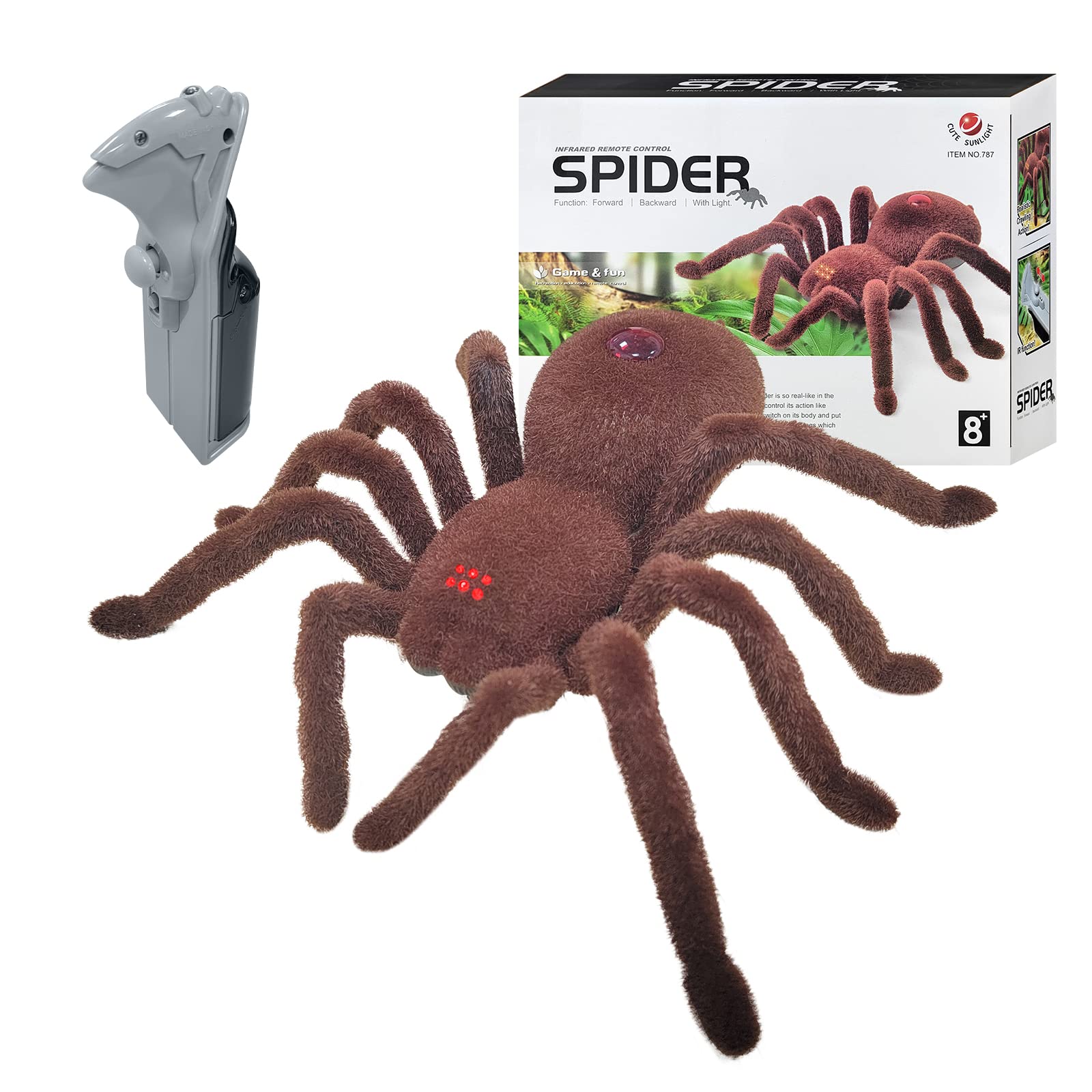 YATOSEEN Remote Control Spider Toy - Realistic Spider Halloween Decoration & Pet Teasing Toy - Scary Prank Gift