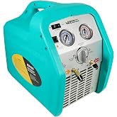 VECOTOOLS 1HP Dual Cylinder Refrigerant Recovery Machine for HVAC | 110V 60Hz Oil-Less Compressor, Liquid Vapor Recovery, Self Purge, Filter Drier, Overload Protection, Vapor/Liquid