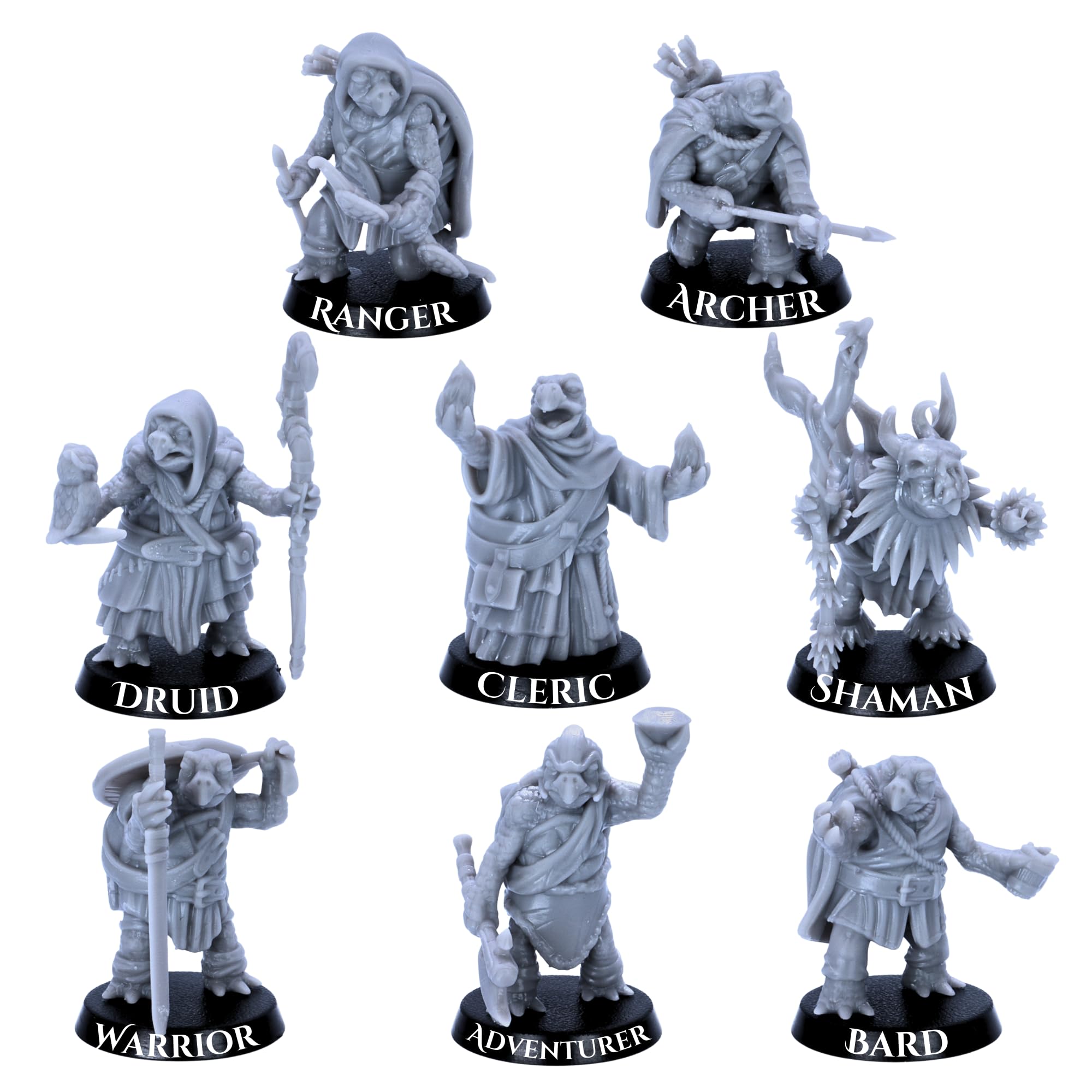 Forged Terrain Turtle Folk Miniatures Set – 8 Fantasy Turtle Adventurers for RPGs | 28mm Scale Playable Characters | DnD, Tabletop Wargames | Epic Miniatures Licensed | Resin Unpainted Figures