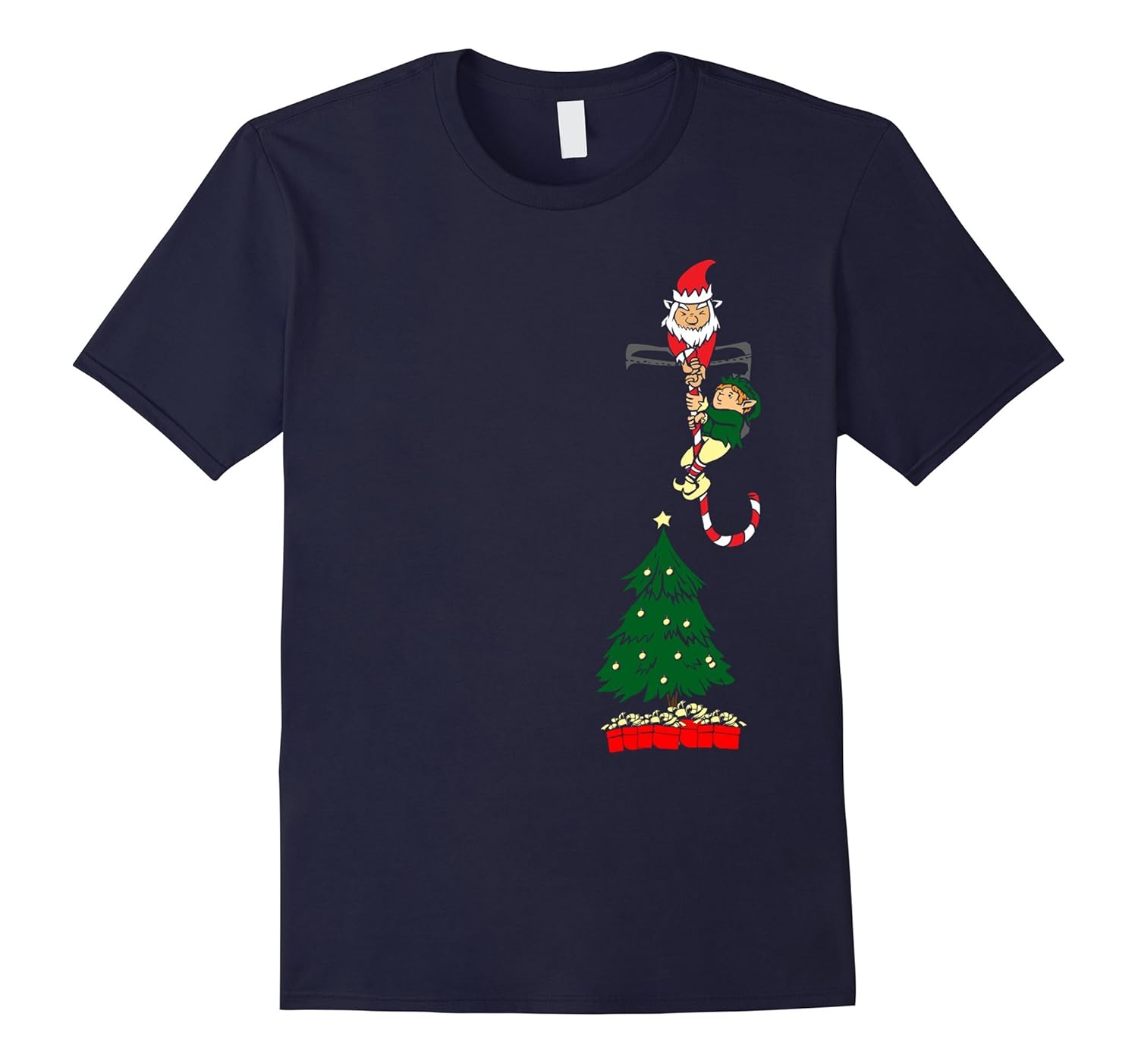 Xmas Stocking Stuffer Pocket Design Tshirt For The Holidays-ANZ