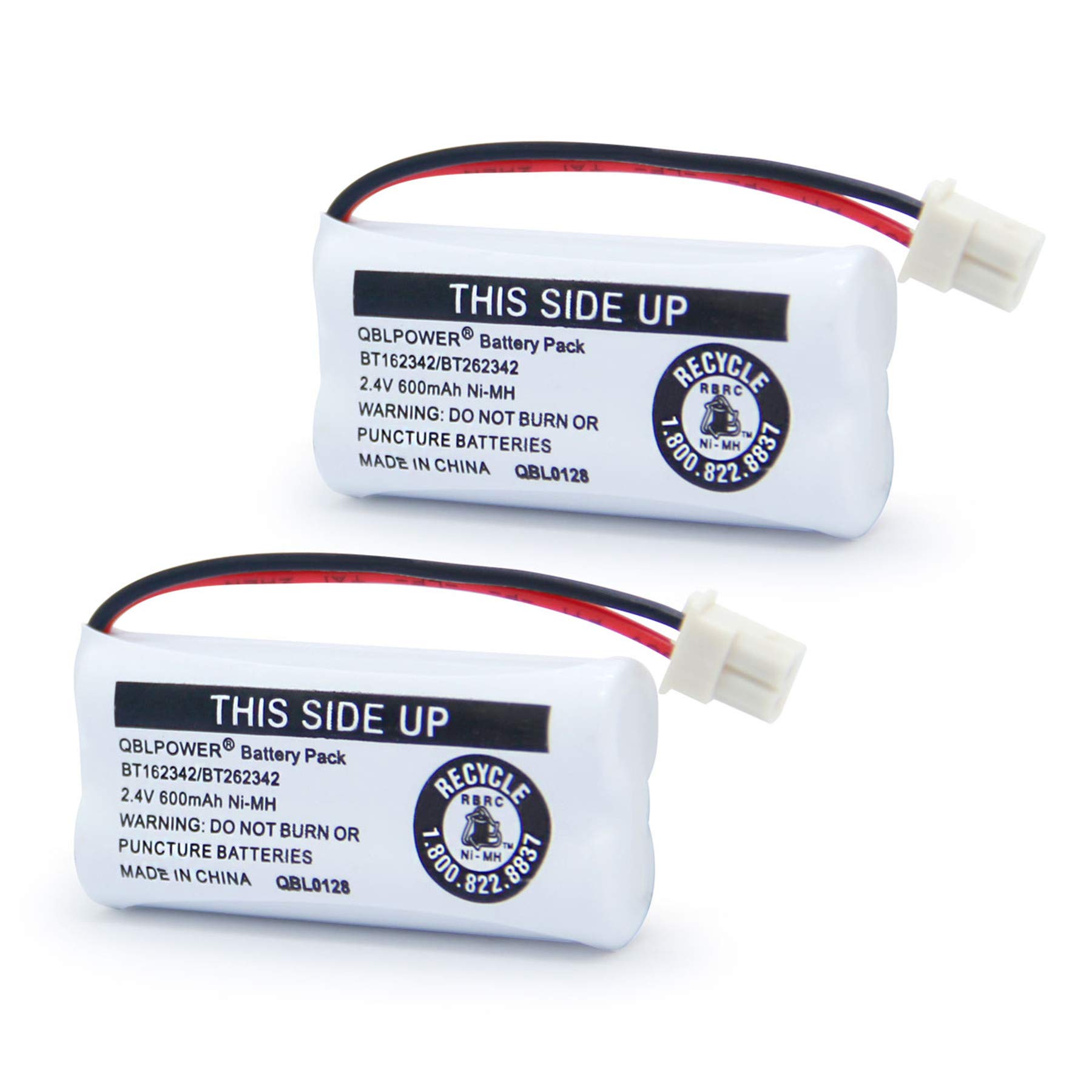 QBLPOWER BT162342 BT262342 Battery Compatible with BT183342 BT283342 BT166342 BT266342 CS6114 CS6419 CS6719 EL52300 CL80111 Cordless Phone (Pack of 2)