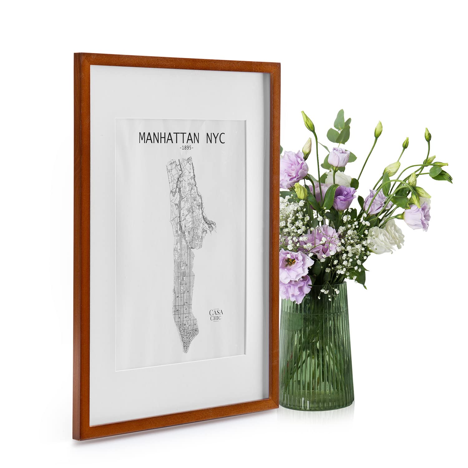 Classic by Casa Chic – Solid Wood A2 Photo Frame – Rustic Brown – Mount for A3 Picture – Perspex Front