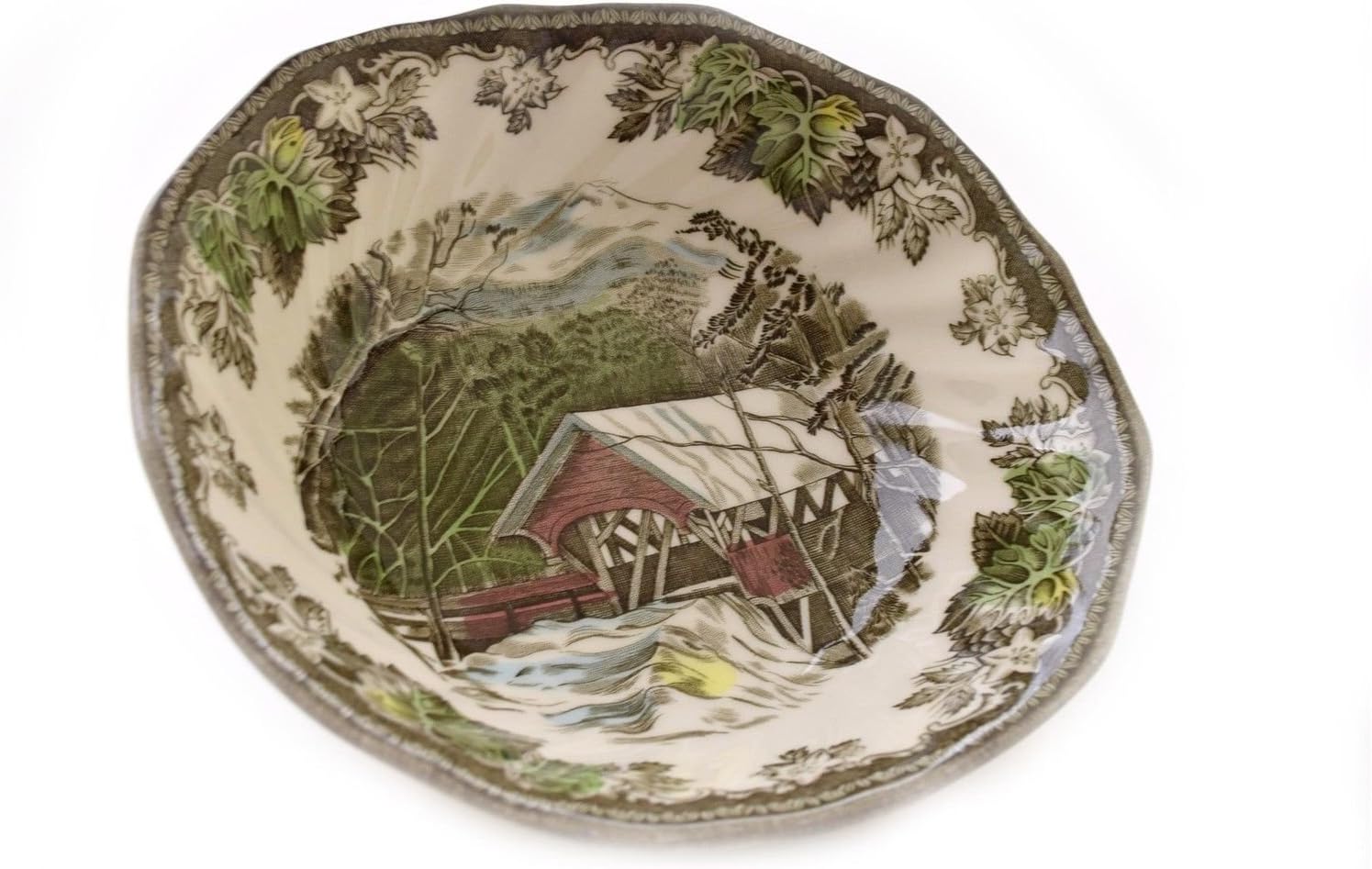 Johnson Brothers Friendly Village Covered Bridge 6 1/8" Square Cereal Bowl