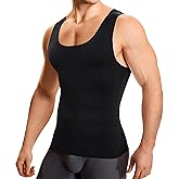 TAILONG Compression Shirt Men - Slimming Undershirt Body Shaper Vest, Compression Tank Top Shapewear Tummy Control