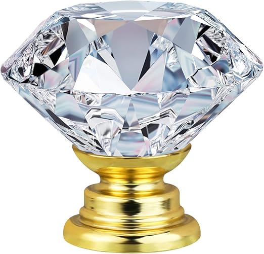 Protocol 12 Pcs 30mm Crystal Clear Glass Cabinet Dresser Knob