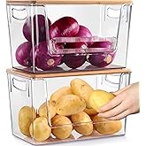 Pantry Organizers Storage Heavy-duty Ultrathick, THASOK 2 Set Kitchen Cupboard Organizers Upgraded Fence design, Stackable Ba