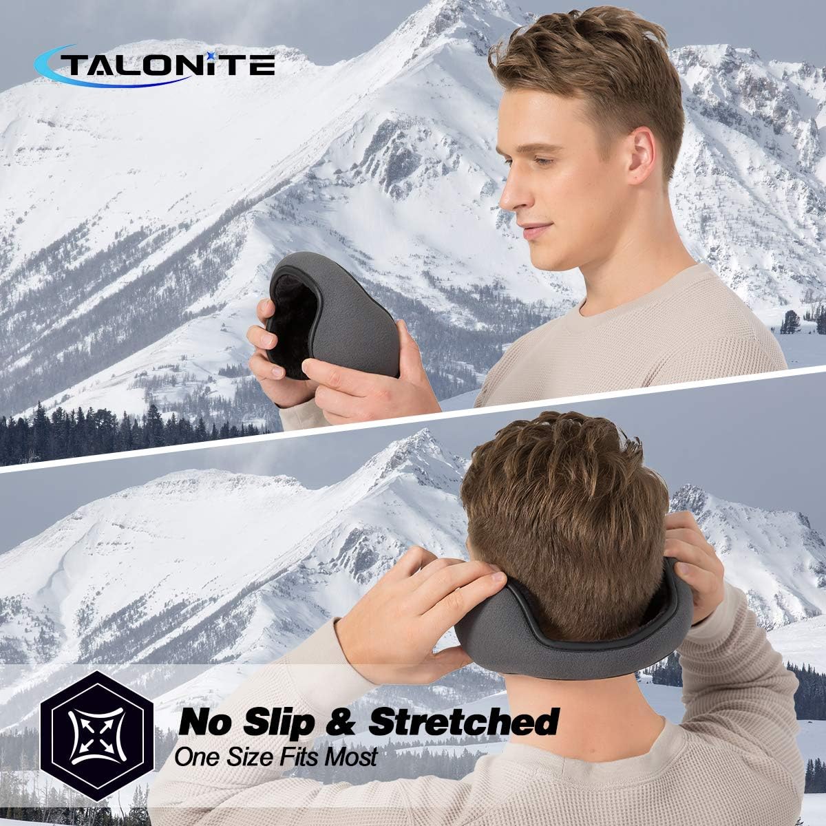TALONITE Winter Ear Muffs (1 Pack/ 2 Pack/ 3 Pack) for Men & Women - Foldable Fleece Ear Warmers - Pefer for Outdoor Cycling Running Skiing - Behind The Head Earmuffs : Sports & Outdoors