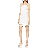 Sugar Lips Women's Tassel Trim Detail Sleeveless Mini Dress