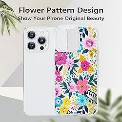 Tcaraersing for iPhone 15 Pro Magnetic Clear Flower