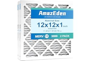 AMAZEDEN 12x12x1 Air Filter (2-Pack) Pleated AC Furnace Filters MERV 11 MPR 1000 & FPR 7 Dust Defense Air Filters Replacement (Exact Dimensions: 11.81"x11.81"x0.79")