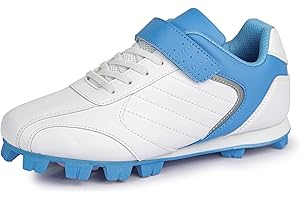 Sooneeya Kids Baseball Cleats - Youth Rubber Molded Softball Cleat - Boys Girls Low Top Athletic Shoes