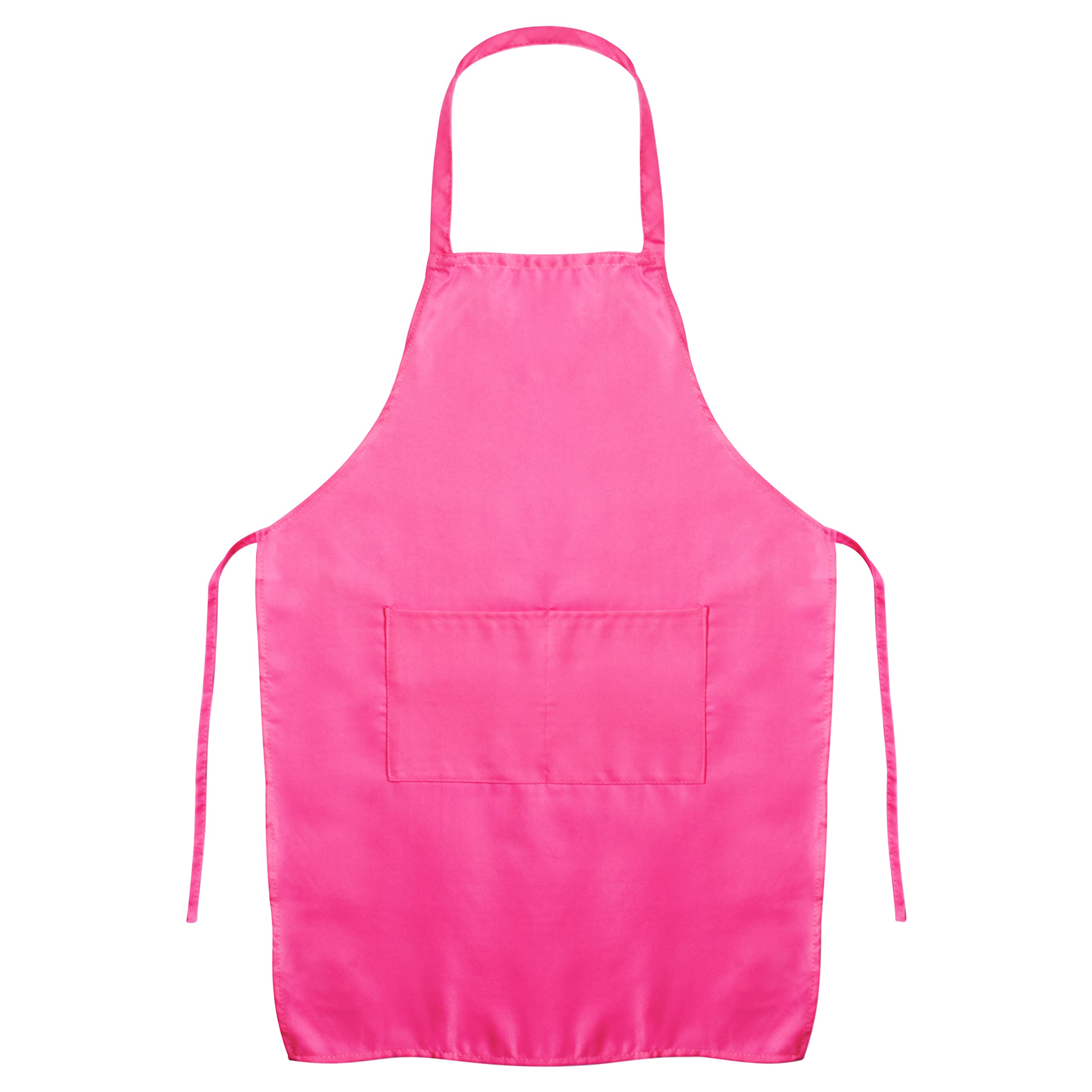 Jazooli Unisex Apron with Pockets - Cooking Aprons for Women, Men & Kids, Cleaning, Hairdressing & Waitress Apron with Pockets - One Size Fits Most Kitchen Accessories - Hot Pink