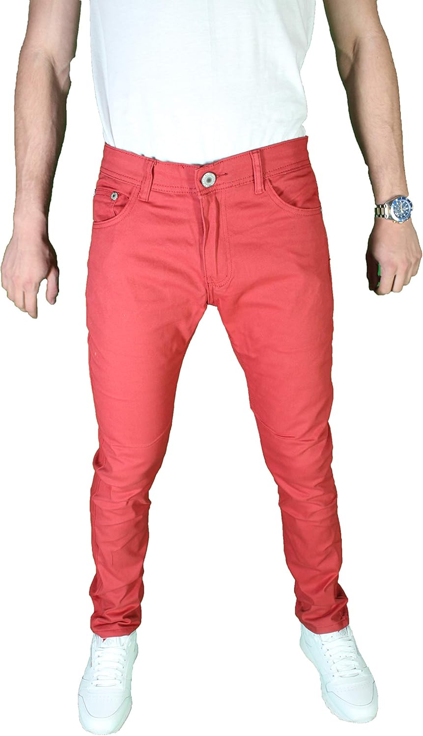 mens red khakis