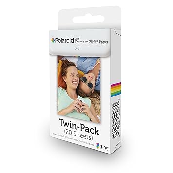 Polaroid 2x3 Zoll Premium ZINK Fotopapier (20 Blatt) - Kompatibel mit Polaroid Snap, Z2300, SocialMatic Sofortbildkameras, Zi