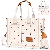 Canvas Tote Bag for Women with Pockets Crossbody Bag Tote Shoulder Handbags Casual Work Bags Everything Tote Bag