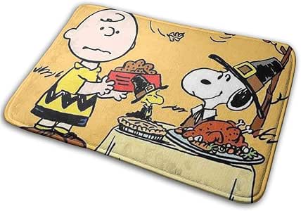 Amazon.com: Snoopy Thanksgiving Bathroom Mat Soft and ...