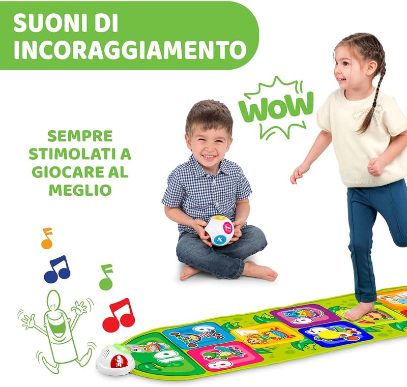Tappeto Musicale Jump&Fit, Gioco Elettronico per Bambini con Luci e Suoni, Gioco Della Campana