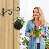 Pickpiff 2 Pcs 8-Inch Planter Hooks Indoor Outdoor Wall Mounts Black Metal view 5