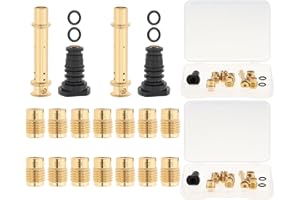 WINDANCE Windanc Carburetor Main Jet Kit with Low RPM Pilot Jet Brass Carb Emulsion Tube .032 .033 .034 .035 .036 .037 .038 inch Fit for Predator Baja TrailMaster 212cc 196cc 6.5hp GX160 GX200 MB200 (2 Sets)