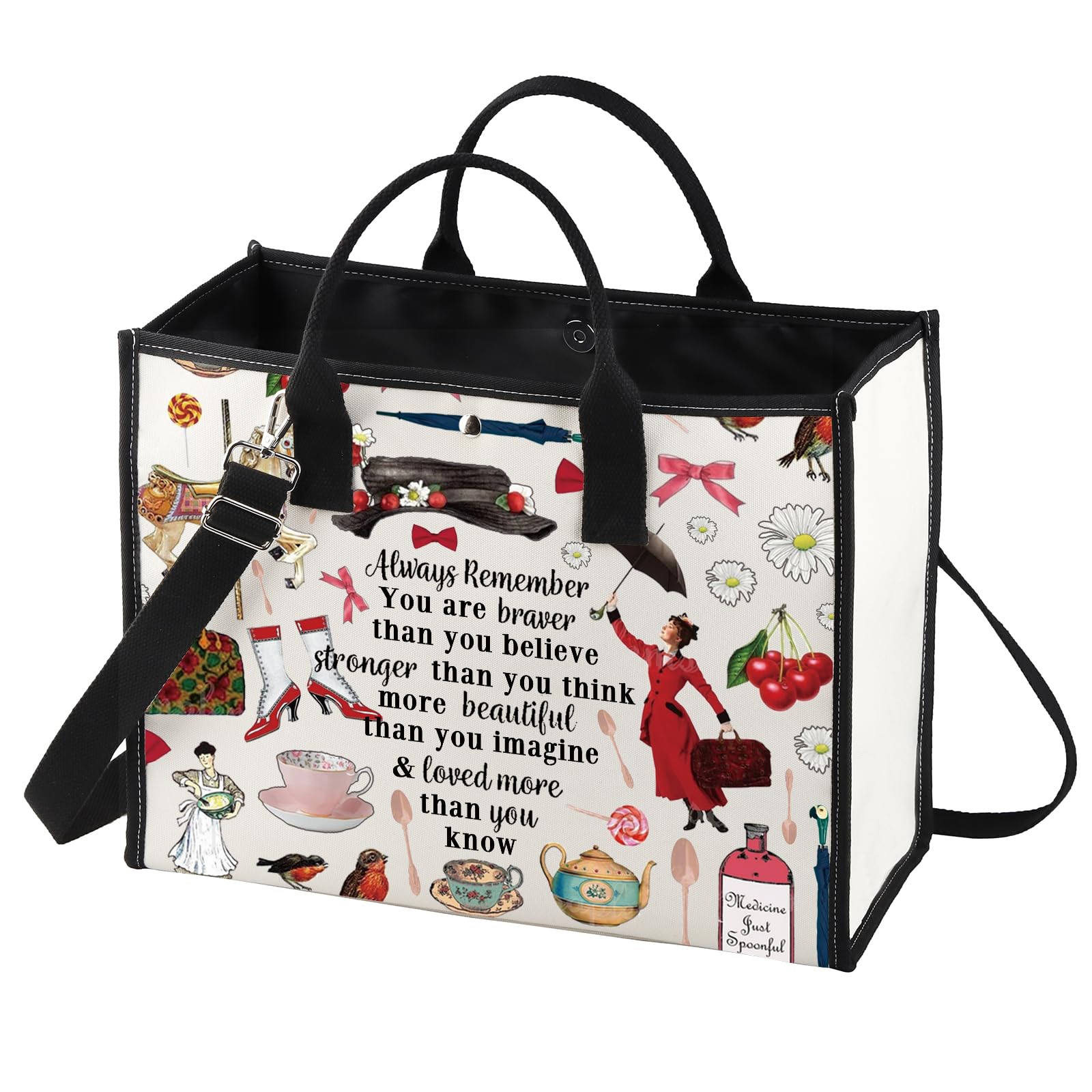 LEVLO Mary Movie Cosmetic Make up Bag Mary Fans Gift You are Braver Stronger Smarter Than You Think Makeup Zipper Pouch Bag Mary LT