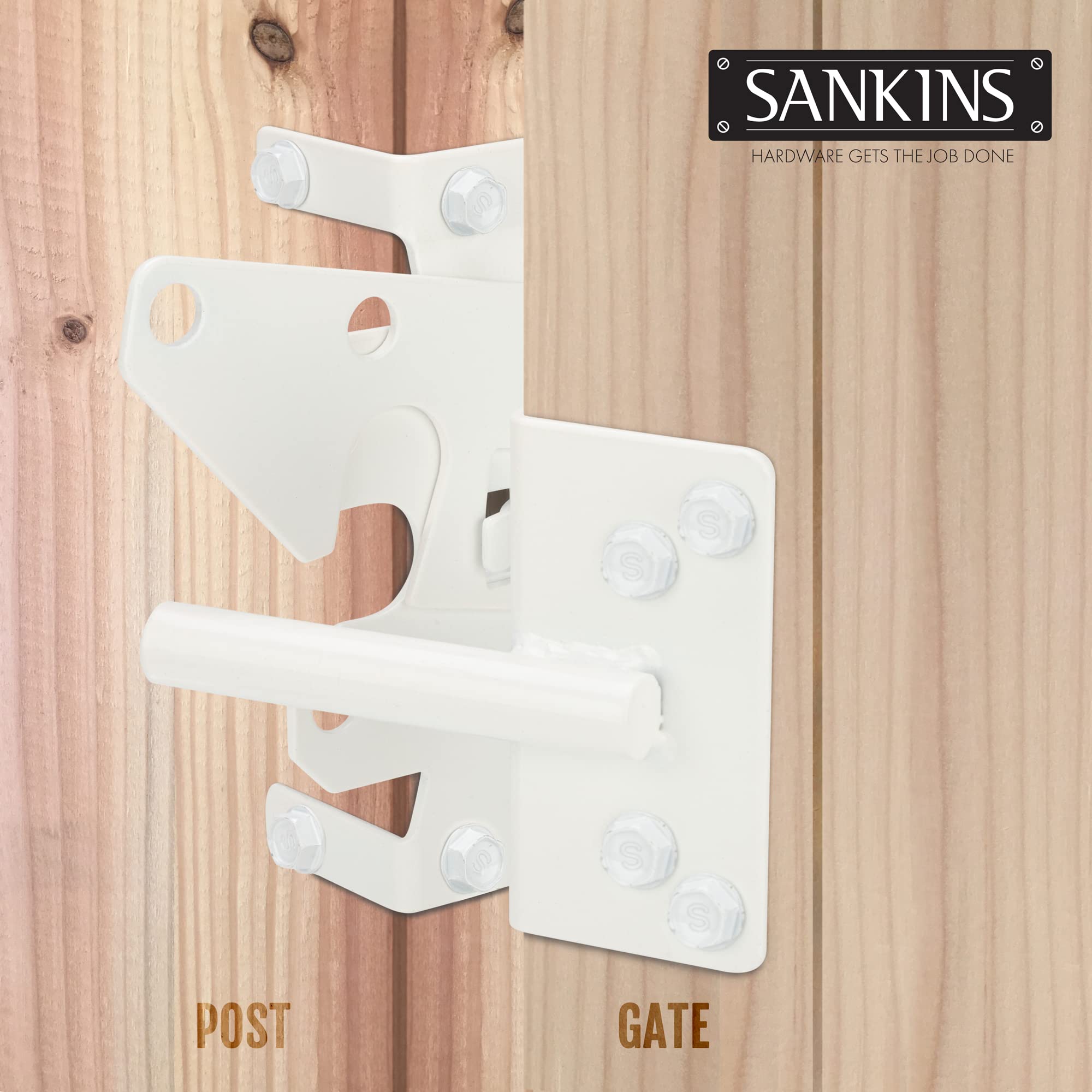 SelfLocking Gate Latch Heavy Duty Post Mount Automatic Gravity Lever