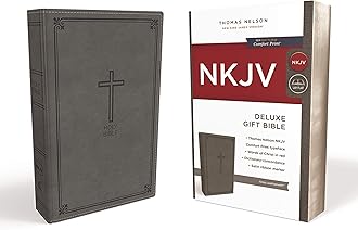NKJV, Deluxe Gift Bible, Leathersoft, Gray, Red Letter, Comfort Print: Holy Bible, New King James Version