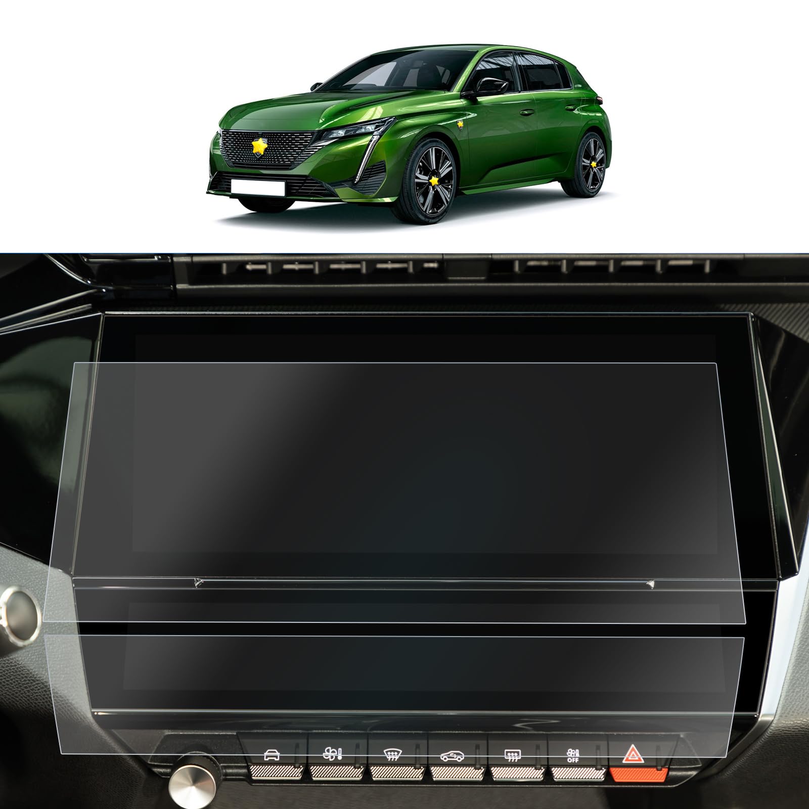 SKTU Pack of 4 P*㎡ot 308 SW /308 GTI Navigation Protective Film GPS Navigation PET Protective Film Transparent Screen Protector