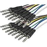 Monoprice 8-Channel 1/4 Inch TRS Male to 1/4 Inch TRS Male Snake 26AWG Cable C/D - 1 Meter (3 Feet) with 8 Balanced Mono/Unba