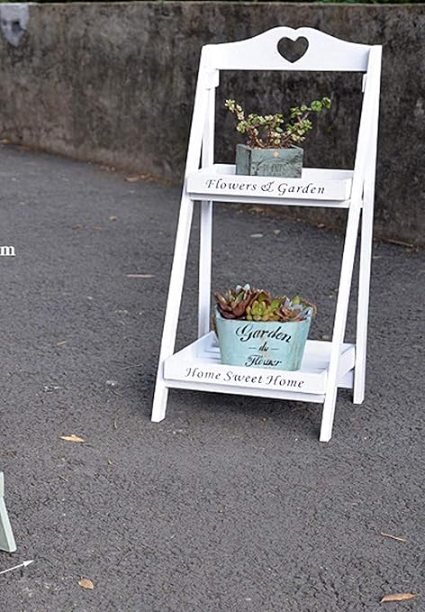 TIED RIBBONS 2-Tier Wooden Planters Plants Flower Pot Stand for Living Room Home Balcony Patio Garden Indoor Outdoor Decoration (68 cm X 30 cm)