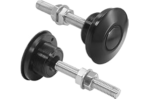 Doaho 2Pcs Quick Release Hood Pins, 2.44" Universal Aluminum Push Button Latch Lock Kit,for Car Truck Racing Aftermarket Security Locking Clip Fasteners - Black