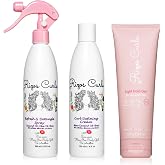 Rizos Curls Styling Starter Kit, Refresh and Detangle Spray &amp; Curl Defining Cream &amp; Light Hold Gel Bundle, Enhance &amp; Define Curls, Add Volume &amp; Hold, Frizz Control &amp; Shine