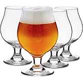 Meolibour Beer Glasses Set of 4, 16 OZ Classic Craft Goblet Glasses, Premium Tumbler Set, Pub, Unique Design Beer Glasses, Dishwasher Safe