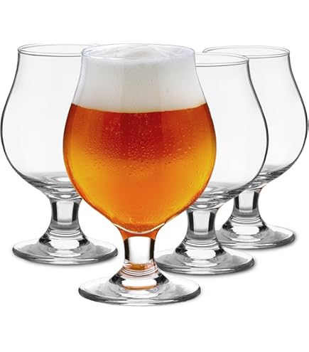 Lot De 4 Tulipes à Bière Glasmark 500 Ml - Verres Résistants, Passe Lave-vaisselle, Design Rétro