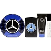 Mercedes Benz Man Gift Set Perfumes for Men - Contains 0.5 oz and 3.4 oz of EDP Spray and 3.4 oz of Shower Gel - Aromatic Woody Fruity Scents - Opens with Notes of Ambrette Seeds and Pear - 3 pc