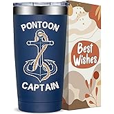 Fufandi Cool Gifts for Boat Owners - Pontoon Boat Gifts, Pontoon Captain Accessories - Christmas Father Day Birthday Gift for Men Boater Owners Boaters - Tumbler Cup 20oz