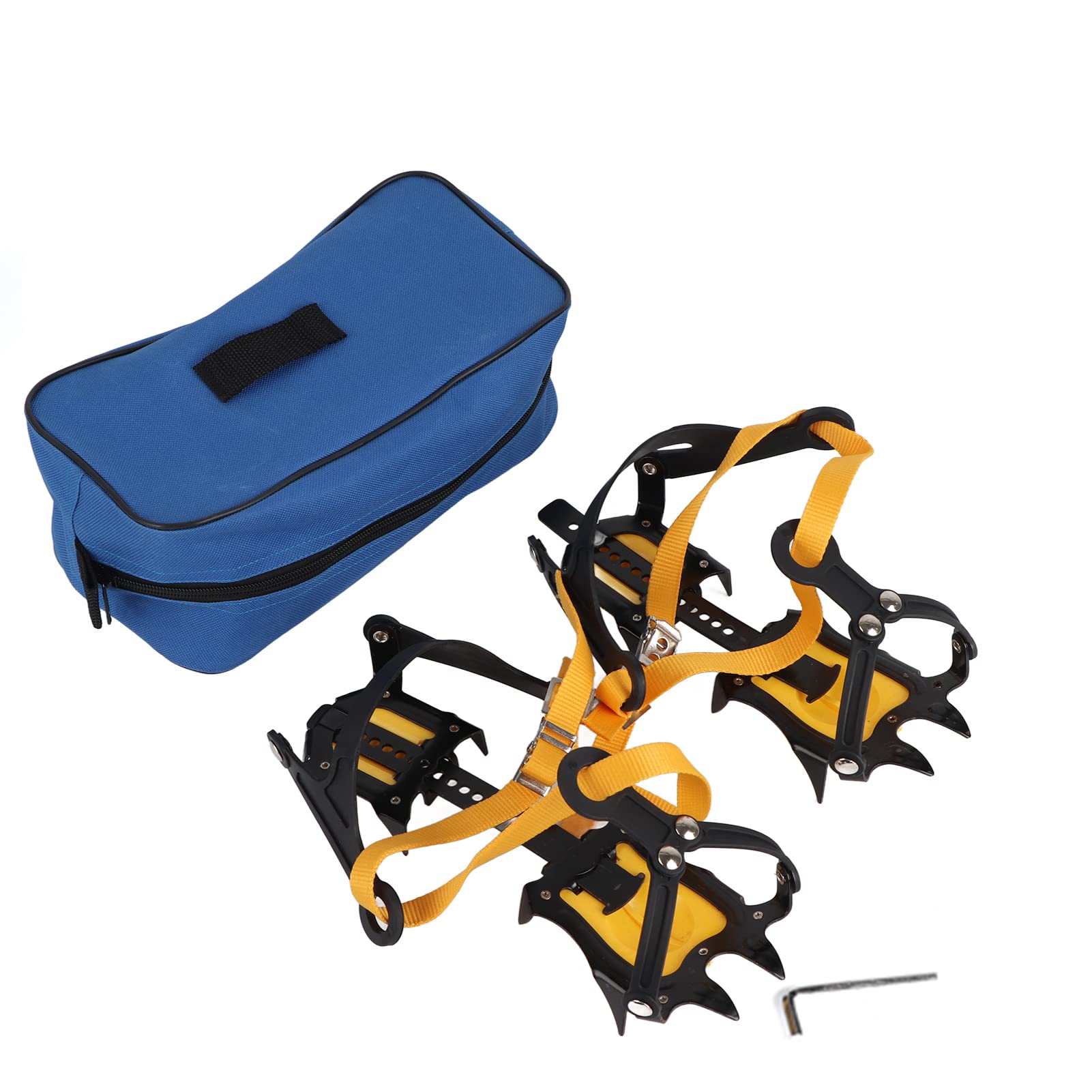 Pwshymi Climbing Crampons 1 Pair Of 10-teeth Crampons Strap Binding Type Ice Grips Slip Resistant Cleats For Hiking Snow Grips Tractioncleat