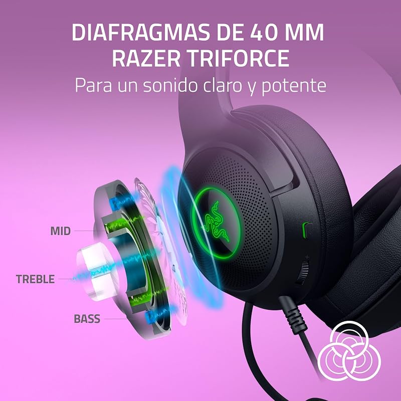 Kraken Kitty V2 - Auriculares RGB por Cable con Orejas de Gatito (Iluminación reactiva al Streaming, Micrófono cardioide HyperClear, Diafragmas de 40 mm Triforce, Sonido Envolvente 7.1) Negro