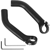 Bicycle Handlebar Ends Extension, Black, 2PCS | Ergonomic, Aluminium Alloy, for MTB Bicycle Bar Extender, Mountain Bike Handlebar Ends